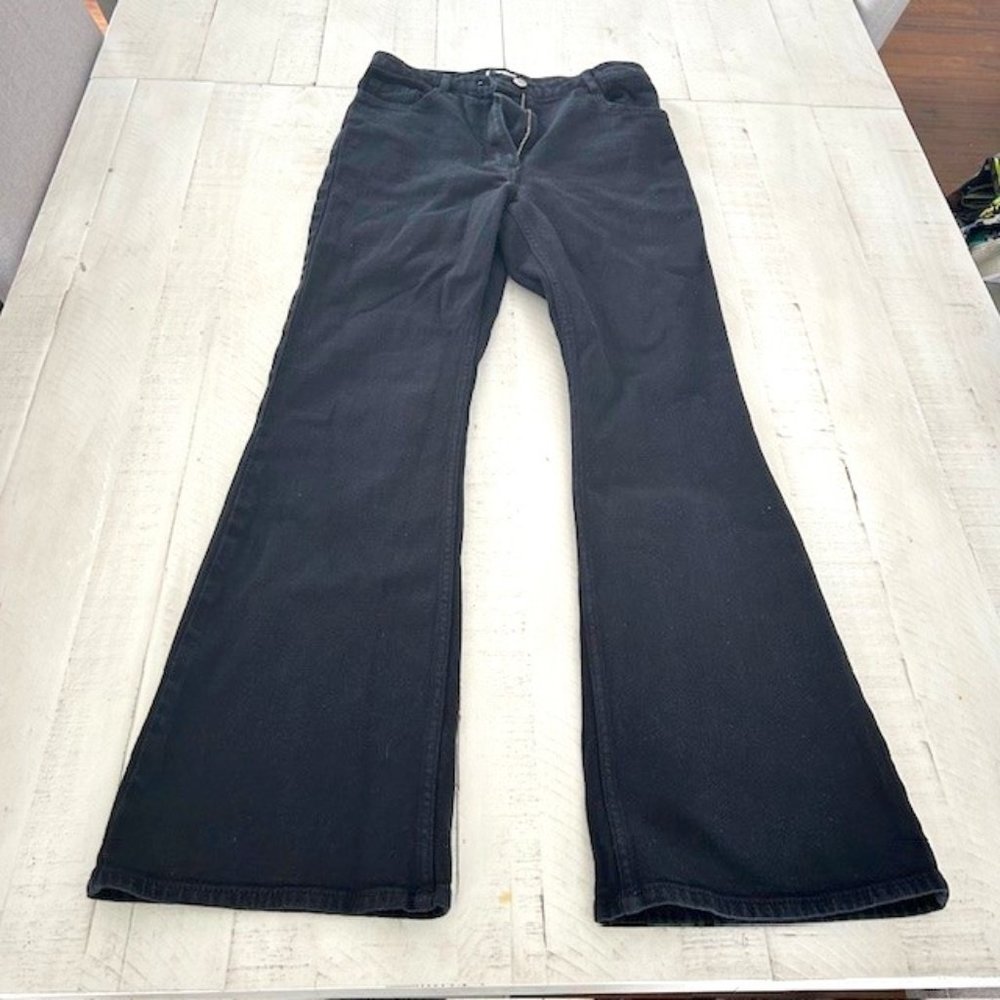 Aritzia Black Flared Wide-Leg Jeans